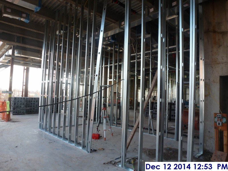 Interior metal framing at the UCIA 2nd floor Facing South